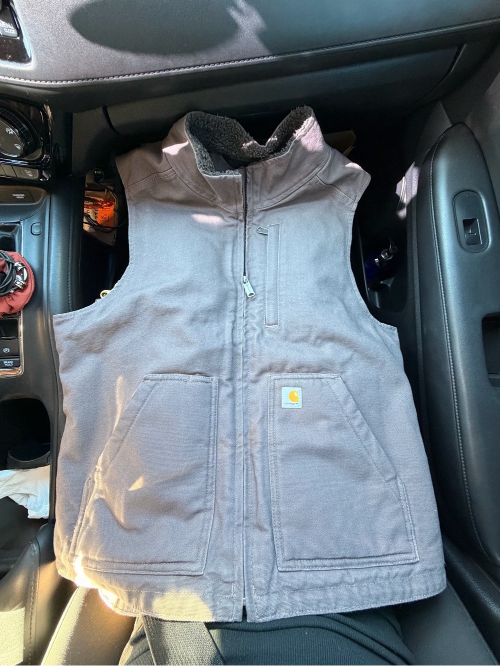 Carhartt Sherpa-Lined Canvas Vest in Gray